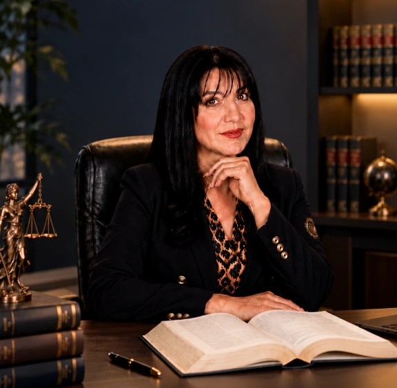 Dra. Carpio en el despacho de Estudio Jurídico Carpio